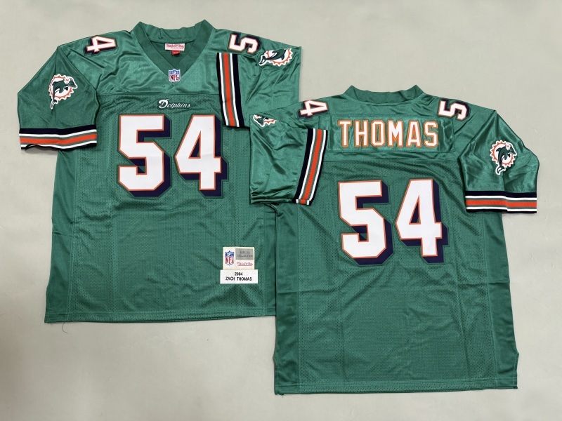Men 2025 Miami Dolphins 54 Thomas green Throwback Limited NFL Jersey style 002